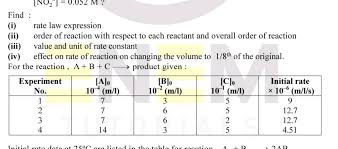 How to calculate the rate of formation of a? Inu J 0 052 M Find I Rate Law Expression Ii Order Of Reaction With Respect To Each Reactant And Overall Order Of Reaction Iii Value And Unit Of Rate Constant