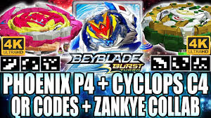 Новые коды турбо turbo qr codes beyblade burst. Qr Code Revive Phoenix P4 Cyclops C4 Beyblade Burst Turbo Youtube