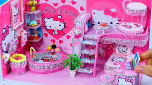 Diy Miniature Dollhouse Bathroom And Bedroom Hello Kitty Room Decor 26 Hello Kitty Room Decor Hello Kitty Rooms Dollhouse Bathroom
