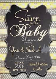 Baby Shower Invitation Save The Date Girl Or Boy Yellow And Baby Shower Zebra Baby Showers Diy Invitations
