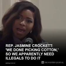 Rep. Jasmine Crockett: 'We Done Picking Cotton,' So We Apparently Need  Illegals to Do It: Fresh off calling wheelchair-bound Texas GOP Gov. Greg  Abbott “Hot Wheels,” Crockett went viral in a bad