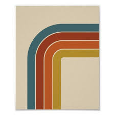retro 70s curve poster zazzle com in 2021 retro graphic design retro painting retro design