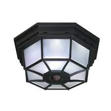Two light outdoor flush mount in black with white plastic diffuser. Outdoor Flush Mount Lights Outdoor Ceiling Lights The Home Depot
