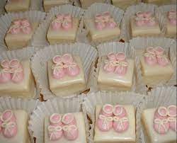 Baby Bootie Petit Fours Mini Cakes Petit Fours Baby Shower Cakes Baby Shower Food Baby Shower Cake Pops
