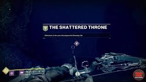 On a side note, this area is essential for the xenophage quest, so you may have to go there. Destiny 2 Shattered Throne Dungeon Location How To Start