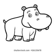 Hippo Colouring Images Stock Photos Vectors Shutterstock