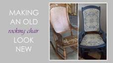 Rocking Chair Makeover - Chalked Paint and Upholstery - YouTube