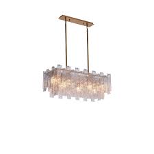 Entryway living room dining room kitchen bedroom office view all rooms. Rectangular Crystal Modern Contemporary Mid Century Dining Living Room Chandelier With Warm Brass Finish Overstock 29045822