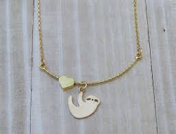 14k Gold Sloth Necklace Hanging Sloth Pendant Love Sloths Sloth Jewelry Sloth Gift Go 14k Gold Initial Necklace Gold Letter Necklace 14k Gold Bar Necklace