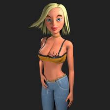 3D модель Сексуальная мультяшная девушка оснащена - TurboSquid 1645882