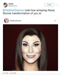 Someone tweeted a picture of a MUA's transformation into Heather Dubrow,  Heather calls it hideous, then the MUA responds