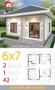 Home design ideas > beds > simple one bedroom house plans. Simple House Plans 6x7 With 2 Bedrooms Hip Roof Bedroom House Roof One Bedroom House Simple House
