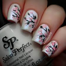 Kimiko7878 Pmtsmboro Paulmitchellschools Nails Nailart Nail Love Beauty Ideas Inspiration Black Pink Floral Nails Fancy Nails Cherry Blossom Nails