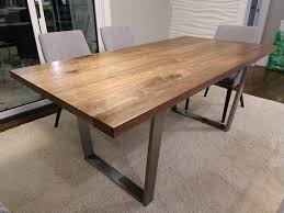 This Table Is Made From Solid Walnut And Features Robust Metal Legs Fabricated In House Shown Walnut Dining Table Coffee Table Legs Metal Kitchen Table Metal