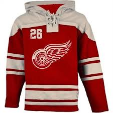 Old Time Hockey Detroit Red Wings Lace Up Jersey Fleece Hoodie Hockey Outfits Team Hoodies Detroit Red Wings