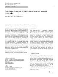 PDF) Experimental analysis of properties of materials for rapid prototyping  | Ana Pilipovic and Mladen Šercer - Academia.edu