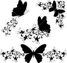 Background Border Design Black And White Butterfly Black And White Vector Illustration Of Butterflies Frames Corners White Butterfly Silhouette Art Butterfly Frame