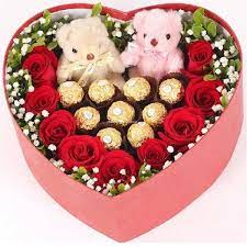 Heart box with roses and chocolate candies. Heart Shape Fresh Flower Box Arrangement Www Dcfloristngift Com Heart Pinterest Flower Boxes Fresh Flowers And Heart Shapes