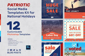 Patriotic Social Media Banner Kit In 2020 Social Media Banner Banner Template Social Media