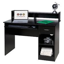 Product title bush furniture cabot 60w l shaped computer desk with hutch and drawers average rating: Onespace 50 Ld0105 Essential Computer Desk Hutch Pull Out Keyboard Black Target