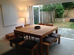 Square Kitchen Table Love This But Chairs Or Benches Square Dining Room Table Square Dining Tables Farmhouse Dining Room Table