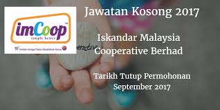 Jawatan kosong kerajaan & swasta terkini 2021. Iskandar Malaysia Cooperative Berhad Jawatan Kosong Imcoop September 2017 Operations Management Business Planning Malaysia