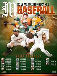 2017 Miami Baseball Schedule Poster Baseball Posters Sports Graphics Sports Design