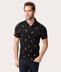 Black And Pink T Shirt Mens 1950s Men S Shirt Styles Dress Shirts To Casual Pullovers Black Pink Flamingo Print Cotton Button Down Me In 2020 Mens Shirt Dress Men Shirt Style Shirt Dress Style