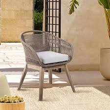 Koreyosh rattan dining chair outdoor garden cushioned wicker seat pool white. Get The Farmhouse Iron Dining Chair White Olivia May From Target Now Accuweather Shop