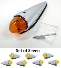 Set 7 Chrome Amber Led Cab Lights Grakon 1000 Style Bullet Watermelon Lens Ebay Lights Led Bullet Style