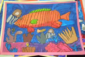 Brilliantly replicate thousands of years of oceanic evolution in just a few hours. Art With Mrs Baker Great Barrier Reef Paintings Coral Reef Art Coral Art Asian Art Projects