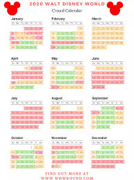 Walt Disney World Crowd Calendar 2020 Disney World Crowd Calendar Disney World Disney World Vacation Planning