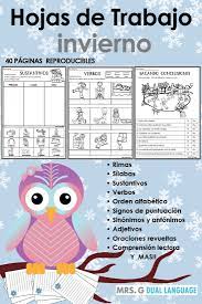 Literacy Packet In Spanish Winter Bilingual Teaching Literacy Elementary Spanish
