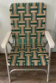 vintage sunbeam aluminum webbing lawn chair brown green lawn chairs chair patio chairs