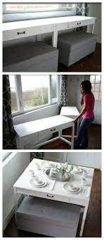 Desks That Convert To Table For Our Tiny House On Wheels Ikea Small Spaces Tiny House Storage Furniture Plans