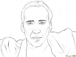 How To Draw Nicolas Cage Famous Actors Nicolas Cage Nicolas Landscape Drawing For Kids