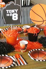 Basketball Table Settings In 2020 Basketball Party Decorations Basketball Birthday Parties Basketball Decorations Party