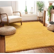 Well Woven Madison Shag Piper Solid Plain Yellow 5 Ft 3 In X 7 Ft 3 In Area Rug 79115 The Ho In 2020 Yellow Decor Living Room Yellow Room Decor Yellow Home Decor