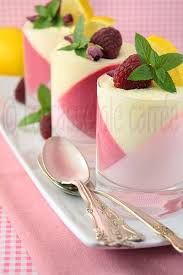 Rose Panna Cotta With Raspberry Mousse And Lemon Curd Cream Sweet Recipes Desserts Fancy Desserts