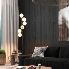 Cylindrical frosted sconces create a soft glow, accenting the modern design of the tubular metal arms on the icicle lamp. Frosted Glass Floor Lamp 6 Bulbs Uberlightingstore