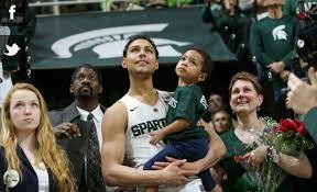 205 lb (93 kg) high school: Bryn Forbes With His Parents And Son On Senior Day Senior Day Forbes Couple Photos