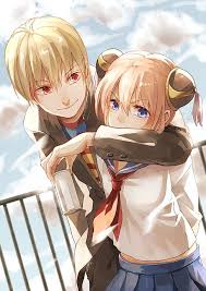 Anime Picture 600x848 With Gintama Sunrise Studio Kagura Gintama Okita Sougo Joey Tall Image Short H Pary Anime Milye Anime Pary Risunki