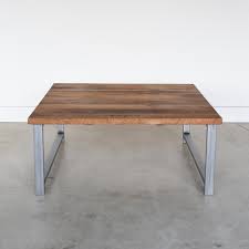 Hairpin wood and metal coffee table. Square Reclaimed Wood Coffee Table H Shaped Metal Legs What We Make