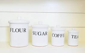 White kitchen canisters & jars. 4 Piece White Kitchen Canister Set Black By Rustiquerestoration White Kitchen Canisters Kitchen Canisters Kitchen Canister Set