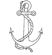 Black and white coloring book page. 31 Anchor Coloring Pages Ideas