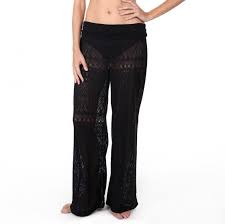 Black Bathing Suit Cover Up Pants Dotti Swimwear Cover Up Fold Over Beachwear Pants In Women Beachwear Pants Beachwear Fashion Beachwear