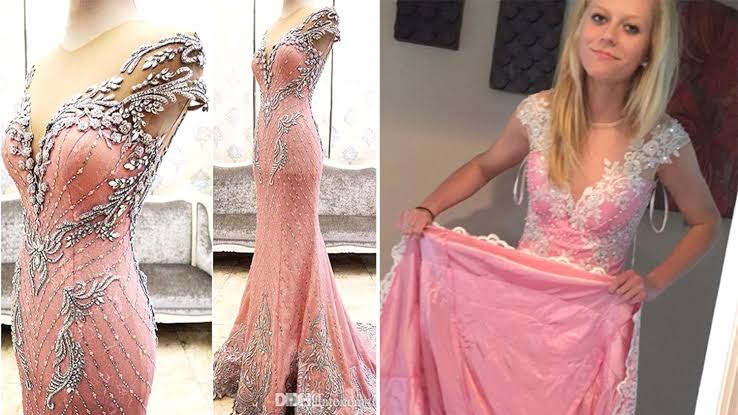 teen got a bad quality prom dress for fake prom dress website