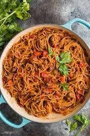 Spaghetti squash is similar to cucumber. One Pot Spaghetti And Meat Sauce Made Healthier The Recipe Rebel