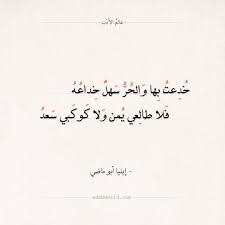 شعر إيليا أبو ماضي خدعت بها والحر سهل خداعه إيليا أبو ماضي شعر عالم الأدب Arabic Quotes Arabic Poetry Arabic Calligraphy