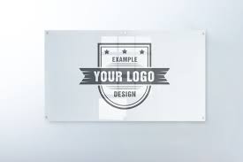 Logo On Glass Sign Front View Mockup Maker Online Editor Glass Sign Sign Mockup Mockup